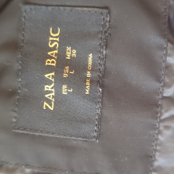 Zara Black Puffer Hoodie Coat with Belt Medium/Large - Picture 6 of 8